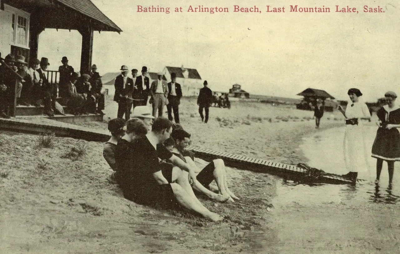 Bathing at Arlington Beach, Last Mountain Lake, about 1912